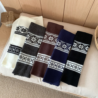 费尔岛北欧风小腿袜套女秋冬季加厚保暖外穿配勃肯鞋美腿堆堆袜套