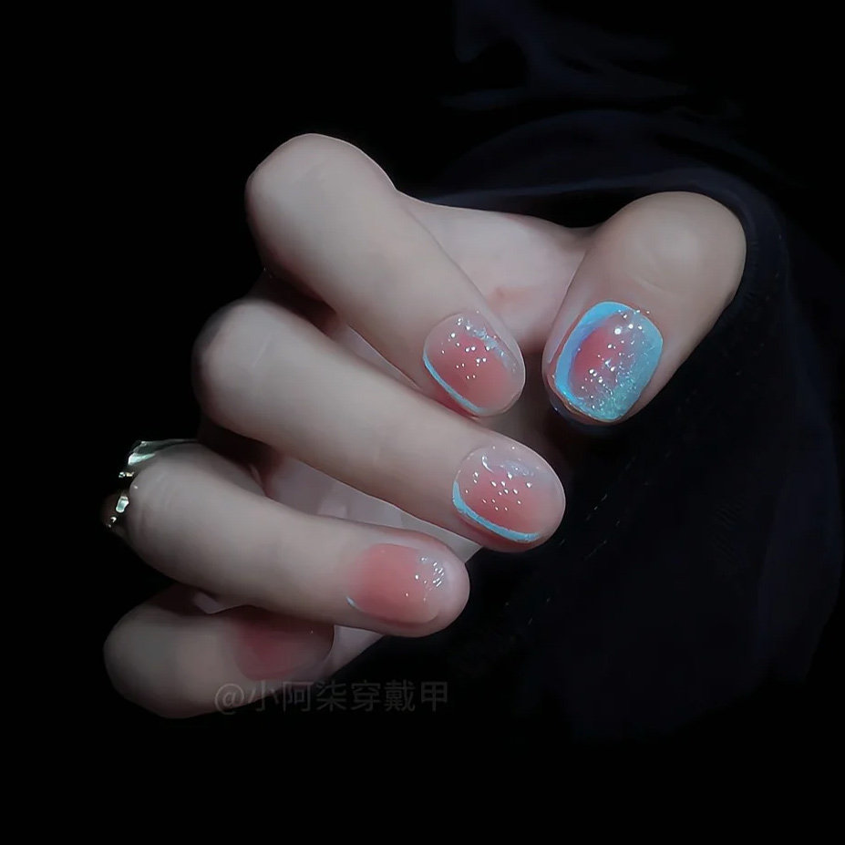 【蓝眼泪梦】秋冬纯手工穿戴甲2025新款短款显白美甲高级感指甲,彩妆/香水/美妆工具,穿戴甲/甲片,淘宝优惠券,粉丝福利购,淘宝优惠卷