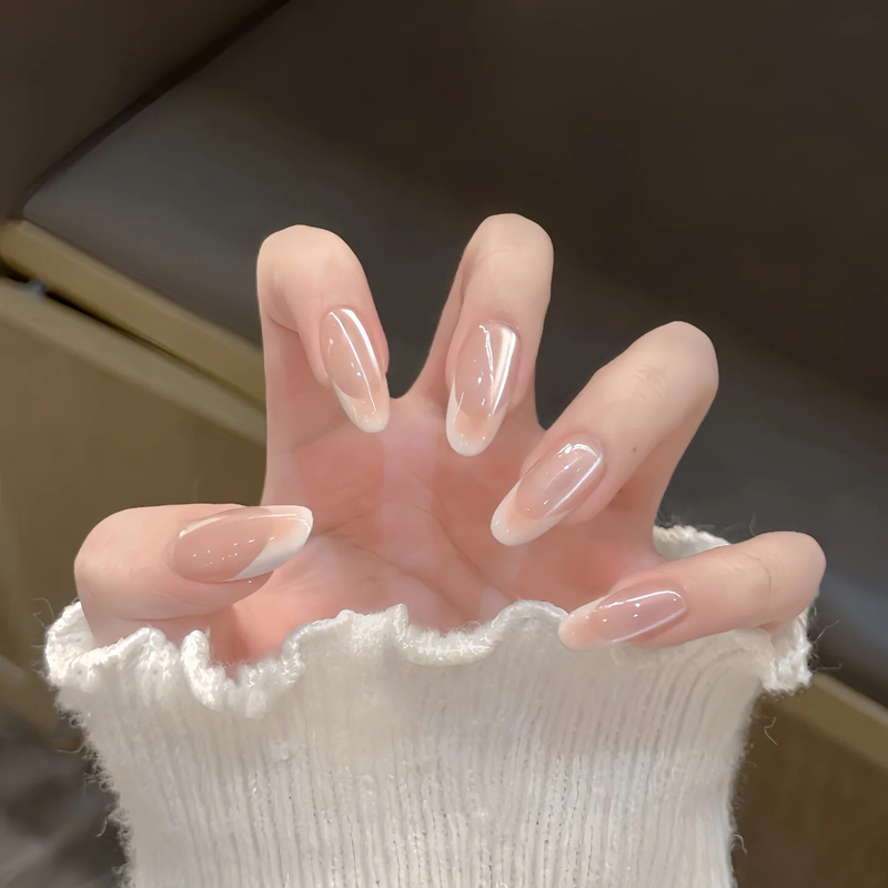 纯手工猫眼法式穿戴甲