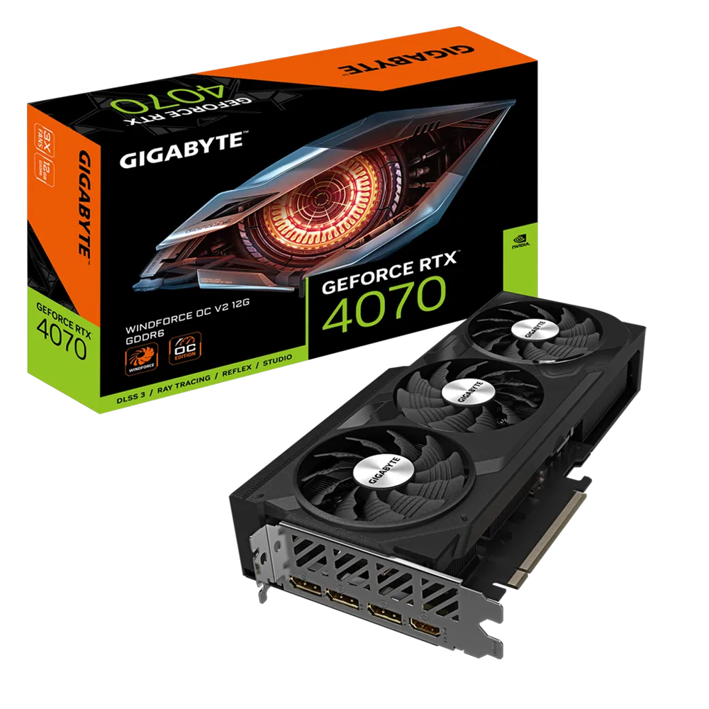 技嘉 GeForce RTX4070 WINDFORCE OC V2 12G风鹰黑神话悟空显卡