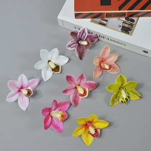 仿真胶片蕙兰花朵手工diy胸花发饰手腕花 海边拍摄道具甜品台装饰