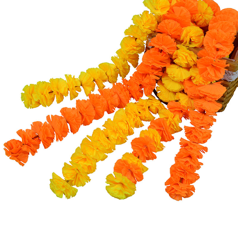 仿真万寿菊花串A款假花绢花国外婚礼新娘新郎头饰制作婚庆装饰