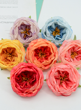 奥斯汀花朵仿真花烧边玫瑰芍药绢花园艺景观造型商场橱窗展柜摆放