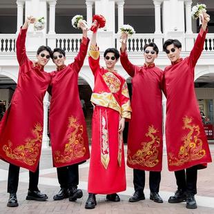 男民国马褂中国风婚礼唐装 出租伴郎服兄弟装 相声服大褂长袍长衫