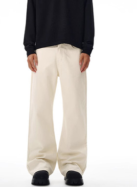 LKTM男装 新款简约纯色微喇休闲裤男女潮牌cleanfit百搭显瘦长裤