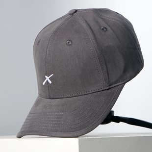 21cm加宽檐硬顶棉X字母刺绣棒球帽帽子男女硬顶有型鸭舌帽加大码