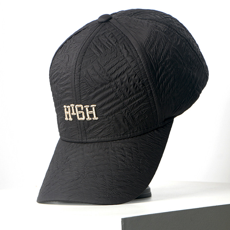 新款压皱工艺帽子男女通用韩版时尚鸭舌帽硬顶有型棒球帽显脸小