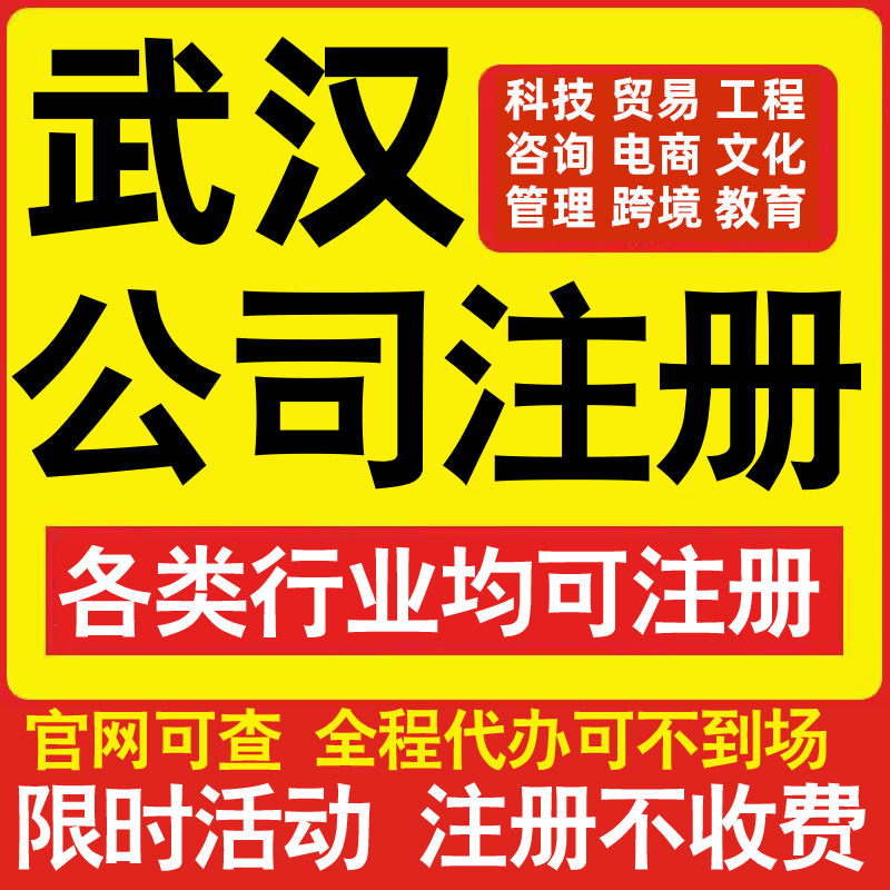 注册武汉科技贸易文化传媒教育咨询电商工程类公司营业执照代办理