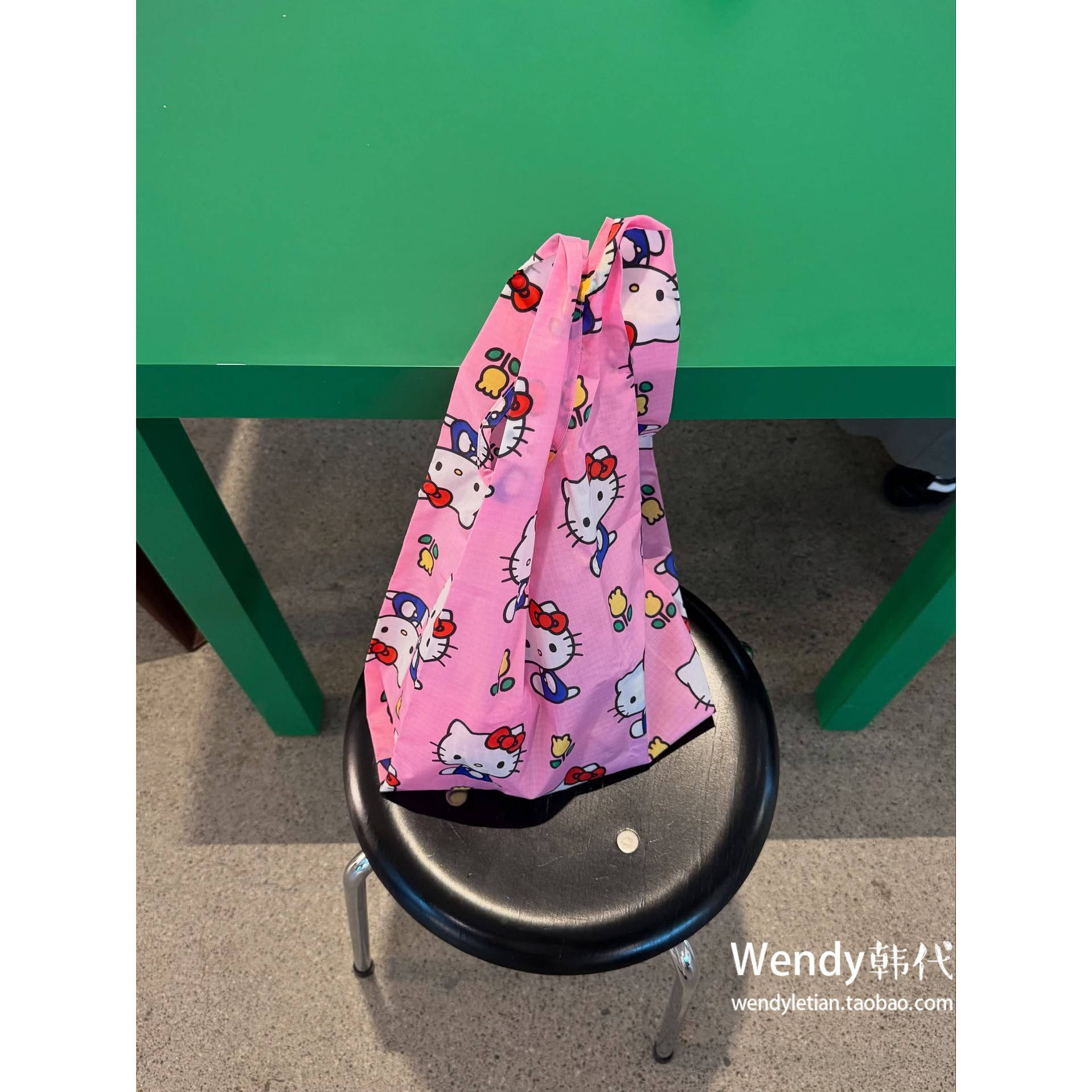 韩国代购Baggu 三丽鸥大容量单肩包购物袋环保袋收纳袋hellokitty