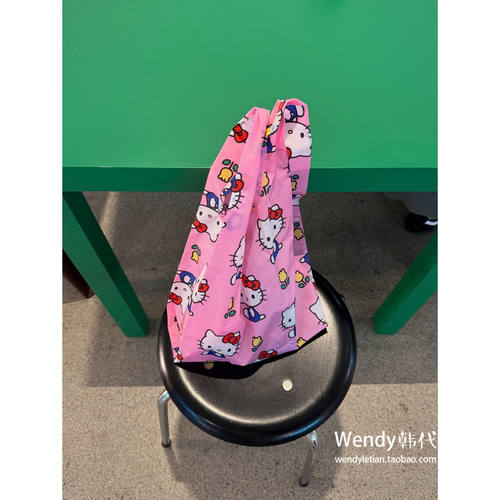 韩国代购Baggu 三丽鸥大容量单肩包购物袋环保袋收纳袋hellokitty