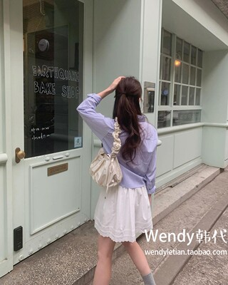 韩国代购小众设计师carlyn 新款单肩斜挎包云朵褶皱包meringue