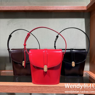 韩国代购 牛皮单肩腋下女包盒子薯条包水桶包 小众设计师lememe新款