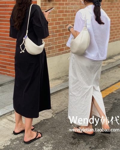 韩国代购小众设计师 archivepke单肩斜挎羊皮包fling饺子包金高银