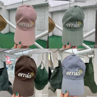 新款 小众emis 字母刺绣狗抓 猫抓 帽子 韩国代购 棒球帽 正品