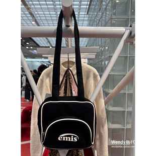 韩国代购小众设计师emis 字母休闲单肩包小方包