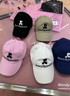 ～韩国代购rest and recreation字母刺绣鸭舌帽棒球帽24夏