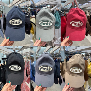 正品 橡胶可乐标彩标棉质棒球帽 小众emis 百搭 帽子 新款 韩国代购