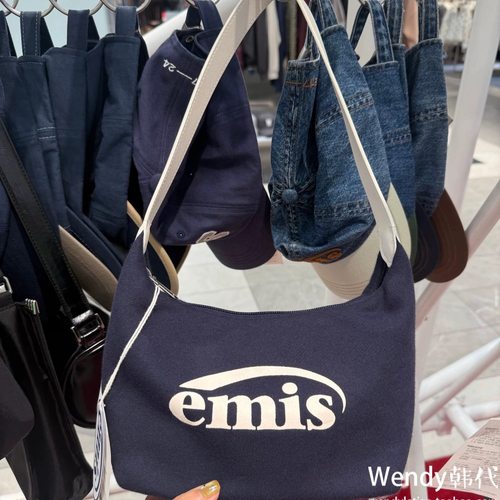 韩国代购小众设计师emis  新款hobo字母单肩腋下手提包jersey