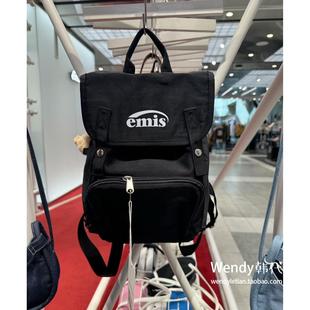 韩国代购小众设计师 emis 经典款字母迷你可爱轻便双肩包背包