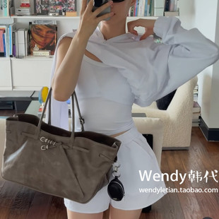 韩国代购 牛皮大容量单肩托特手提包grandma 小众margesherwood新款