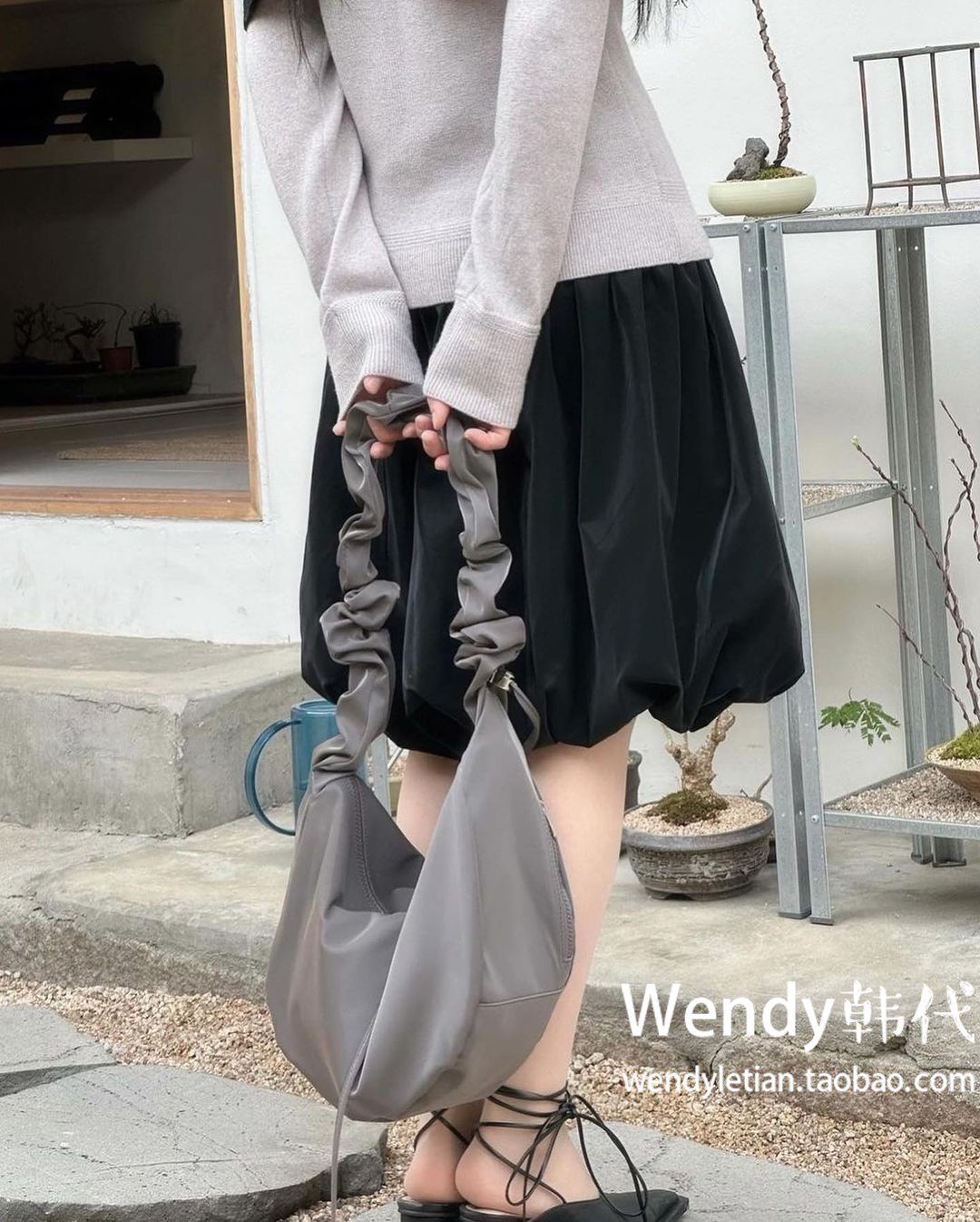 韩国代购小众设计师carlyn 云朵褶皱包单肩斜挎手提包babe