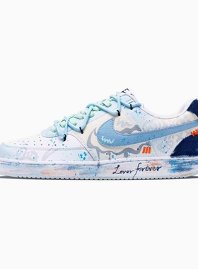 【定制球鞋】Nike Court Vision休闲板鞋球鞋彩绘涂鸦潮流板鞋