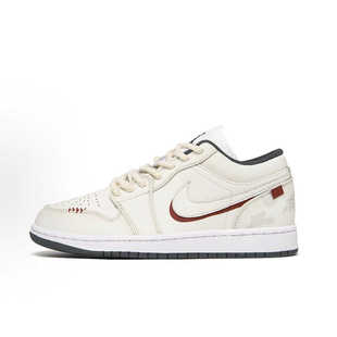【定制球鞋】Air Jordan 1耐克山雾之恋潮流简约奶油色红色板鞋
