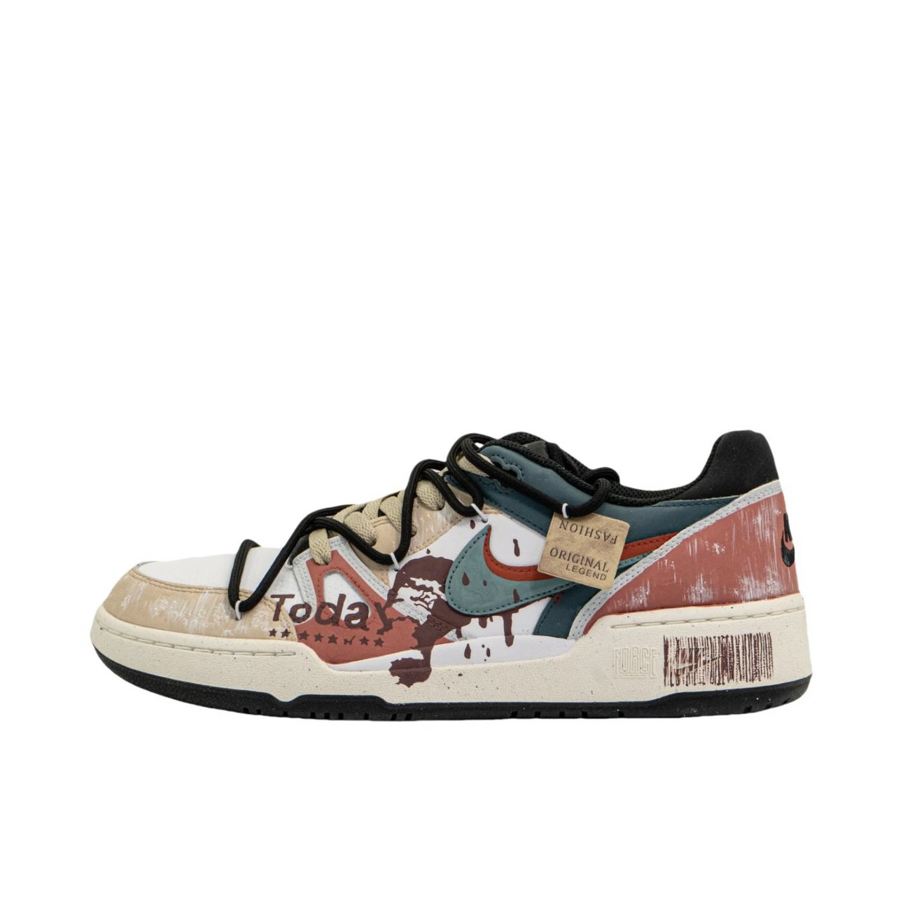 【定制球鞋】Nike Full Force Today 擦色做旧解构复古防滑板鞋