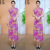 衣雅优选 斜门襟飞飞袖 8082 新款 气质显瘦显白旗袍连衣裙 2982