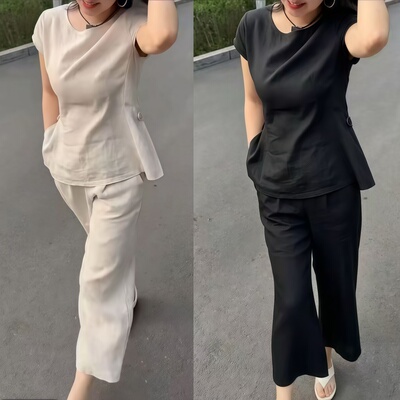 定制加大码显瘦两件套