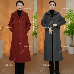 2508 8089 衣雅定制加棉加厚软毛呢气质保暖大衣外套 衣雅优选