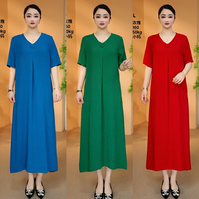 加肥加大款宽松连衣裙