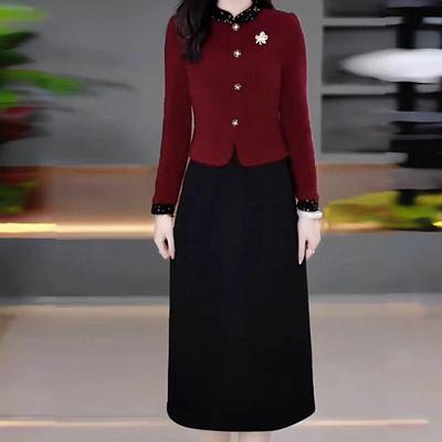 新款纳米精纺空气层假两件连衣裙