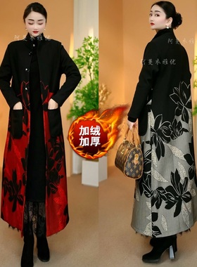 【衣雅优选】8240-2661#衣雅定制款加绒加厚高端定位花显瘦风衣