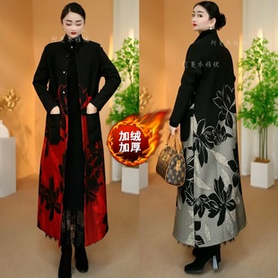 衣雅定制款 2661 8240 加绒加厚高端定位花显瘦风衣 衣雅优选