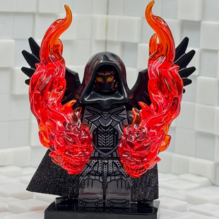炎魔邪尊中国积木人仔火焰翅膀中世纪MOC第三方拼装 儿童玩具男孩