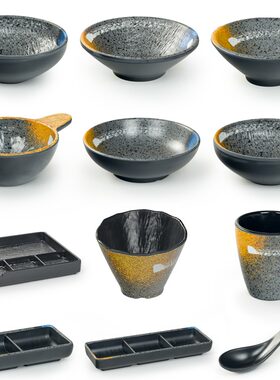 密胺仿瓷日韩餐厅商用碗碟套装