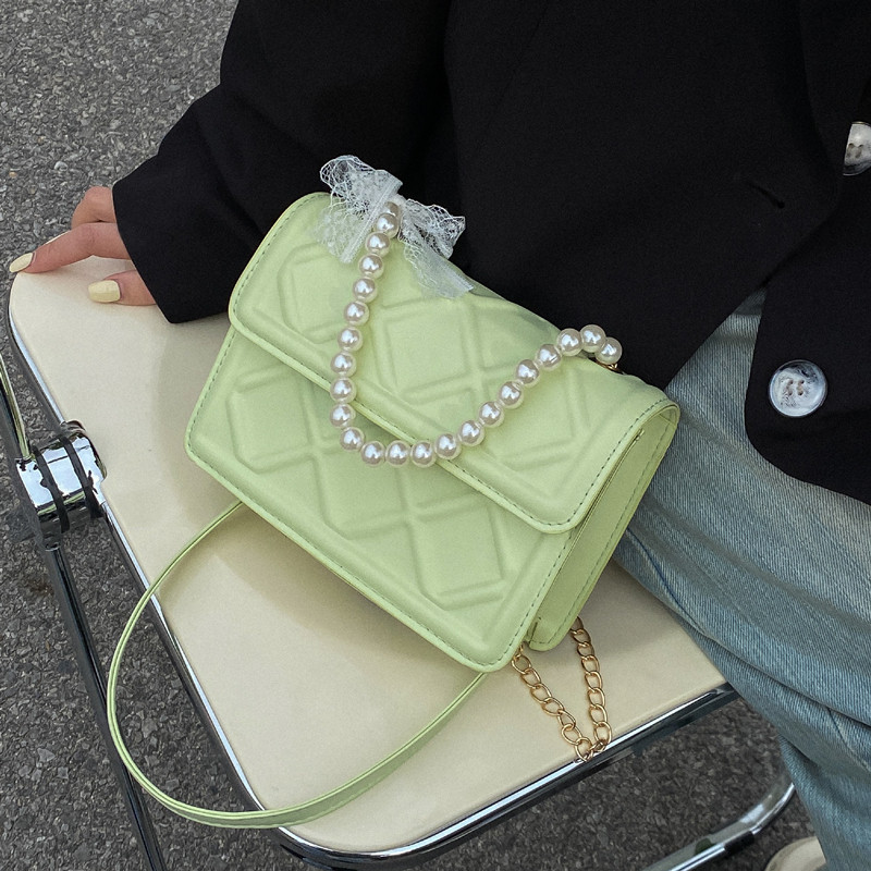 菱格链条包包女夏2024新款潮时尚珍珠小方包高级感百搭爆款斜挎包