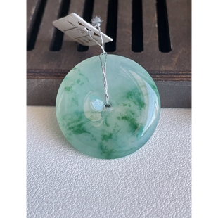 重量 正品 尺寸30.2 11.42g 天然翡翠a货冰种飘花平安扣吊坠