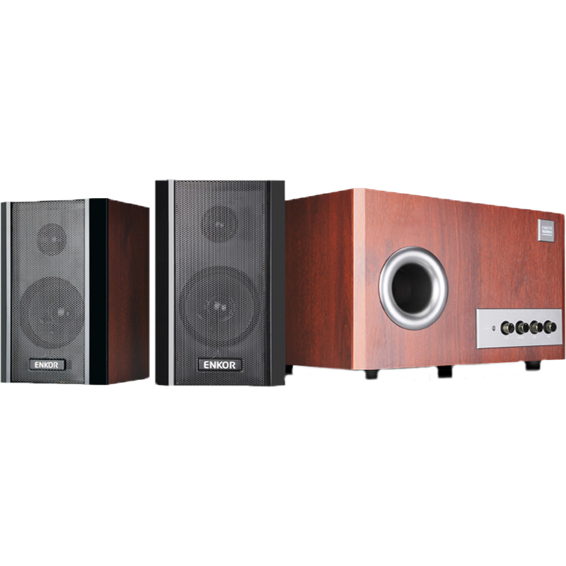 恩科enkor s2850台式电脑笔记本音响家用蓝牙音箱超重低音炮木质