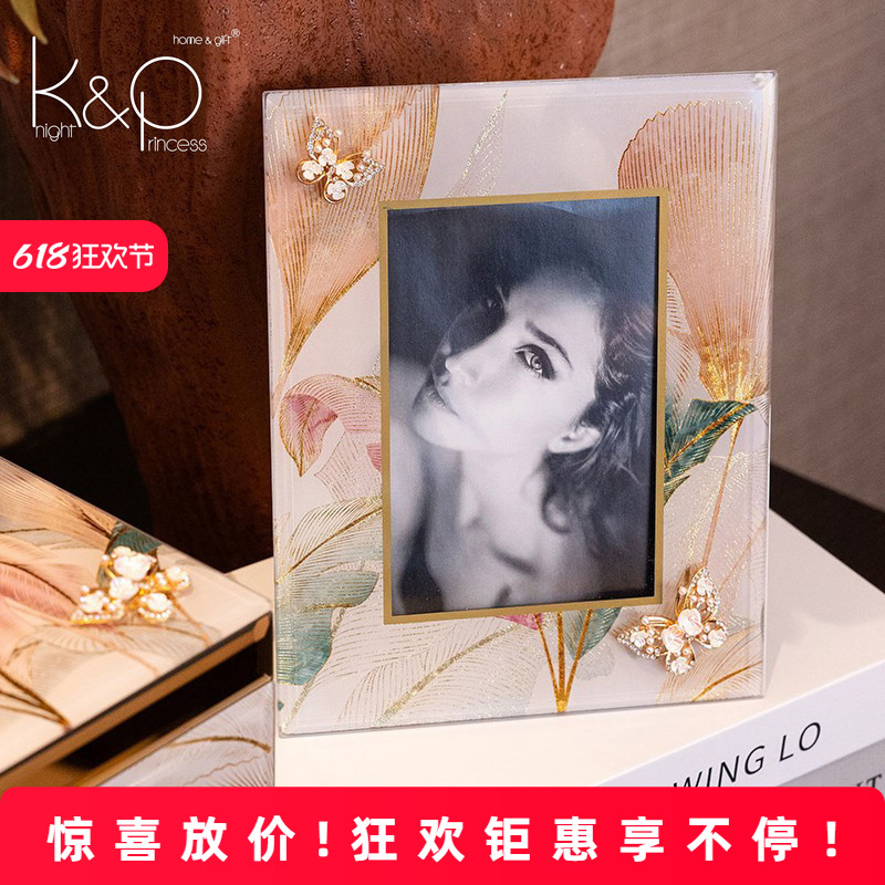 KP现代北欧时尚轻奢相框摆件样板间卧室床头柜客厅画框装饰摆台图片