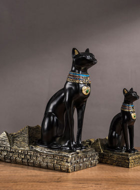 跨境埃及贝斯特树脂工艺品古埃及猫神阿努比斯葡萄酒红酒架摆件