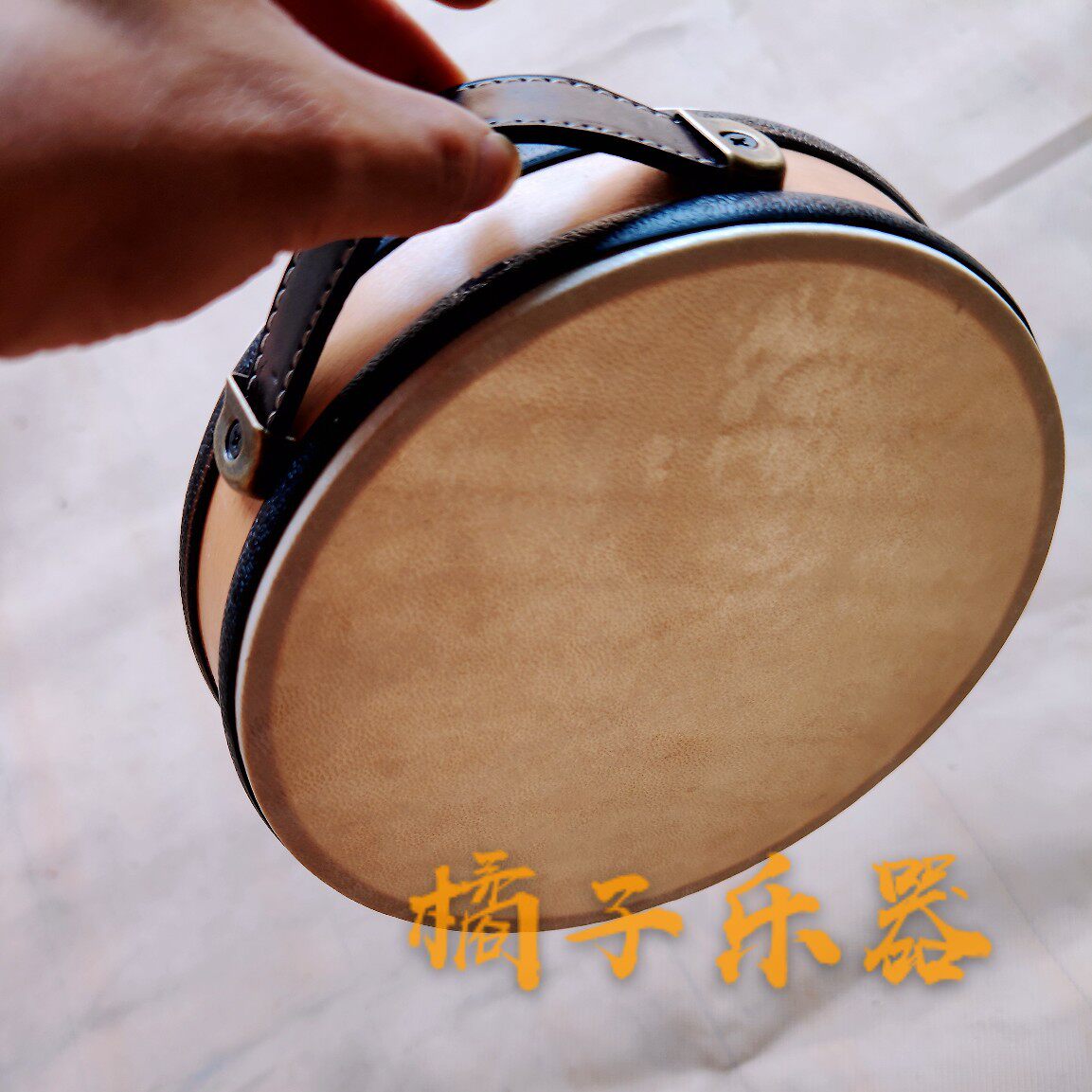 奥尔夫儿童乐器教具手鼓铃鼓双面鼓羊皮牛皮手提鼓皮包鼓皮箱鼓