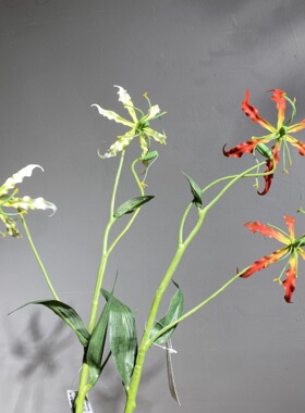 花艺嘉兰火焰百合仿真花假花家居客厅茶几装饰摆件花卉礼堂插花