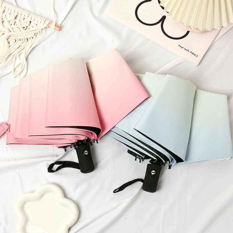 三折渐变色两用晴雨伞 晴雨两用防晒太阳伞 雨伞厂家大量