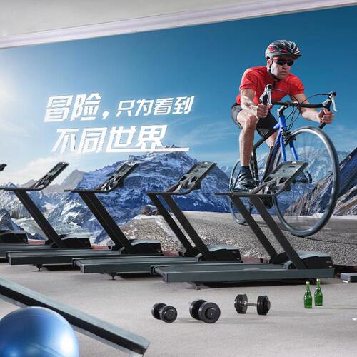 3d健身房海报壁纸瑜伽体育极限运动背景墙纸骑行动感单车主题壁画