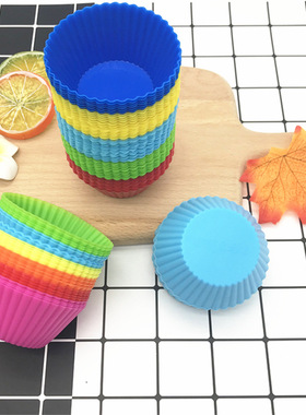 现货硅胶马芬杯圆形蛋糕杯心形蛋糕花形耐高温烘焙模具多色可选