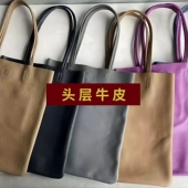 头层牛皮真皮托特包手提购物袋单肩女包男电脑包平板包大容量