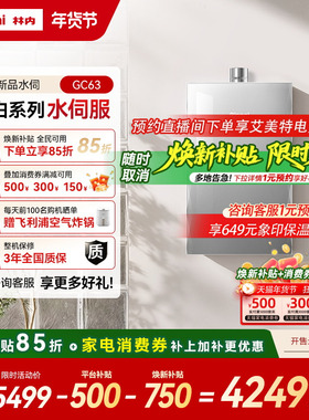 [新品水伺服]林内留白燃气热水器GC63家用天然气16/20升恒温速热