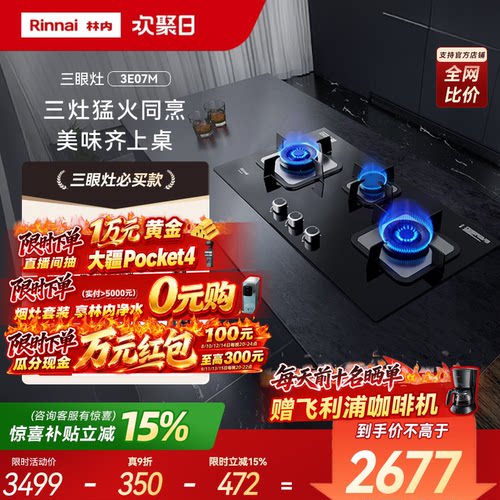 林内Rinnai5.0kW三眼灶